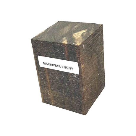 Exotic Wood Bottle Stopper Blanks for Woodturning, Suitable Woodturning Blanks Measuring 1-1/2" X 1-1/2" X 3"Inches (1, Macassar Ebony) Exotic Wood Zone