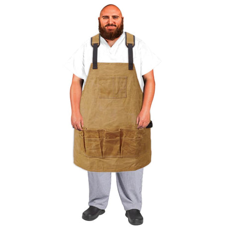 Urby Plus Size Apron For Wood Working, 16oz Ready Wares Waxed Canvas Apron Fits Waist W36+, XL, XXL Or Plus. Ideal For Woodworking, Workshop, Or Wood Urby