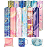 12pcs Infusible Transfer Ink Sheets, 12 x 10 Inch Marble Printable Sublimation Paper Infusable Heat Transfer Vinyl for Mug Press T-Shirts Bags HooAMI