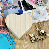 Gadpiparty Wooden Jewelry Box Heart-shaped Wooden Box Retro Storage Box Crafts for Women Girls Jewelry Makeup Home Decor Wood Jewelry Boxes Gadpiparty