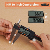 HARDELL Digital Caliper 0-12 Inch/300mm with Large LCD Screen， Electronic Digital Vernier Caliper Auto-Off Feature, Inch/Millimeter, Digital Ruler HARDELL