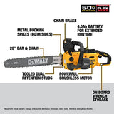 DEWALT 60V MAX Cordless Chainsaw Kit, 20 in., Battery & Charger Included (DCCS677Y1) DEWALT