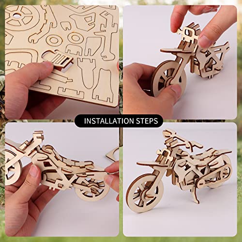 calary 3D Wooden Puzzle Simulation Animal Dinosaur Assembly DIY Model Toy for Kids and Adults,Set of 6 calary