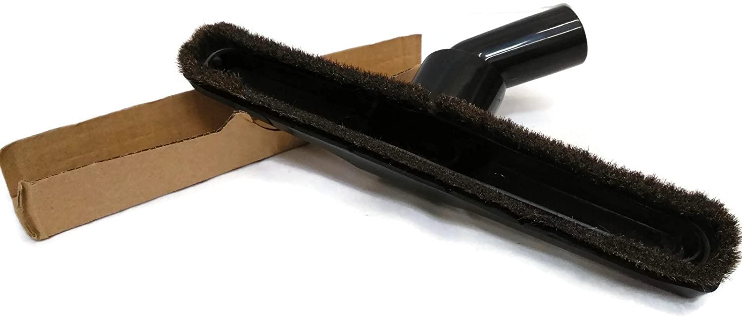 Selgo Hardwood Universal Vacuum Cleaner Floor Brush 1 ¼ inch (32mm) Inner Diameter with Horse Hair Soft Bristles 10” Wide (Black - Plastic) Selgo