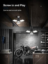 toberich LED Garage Light Bulb, 8000LM Shop Lights with 3+1 Deformable Panels, 6500K Screw in Ceiling Lights for Garage, Workshop, Workbench, toberich