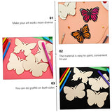 DECHOUS 40pcs Ornaments Wood Cutouts Wooden Paint Crafts Kids DIY Unfinished Wood Kits Wood Butterflies Slices Craft for Kids Wood Chips Mini Chips DECHOUS