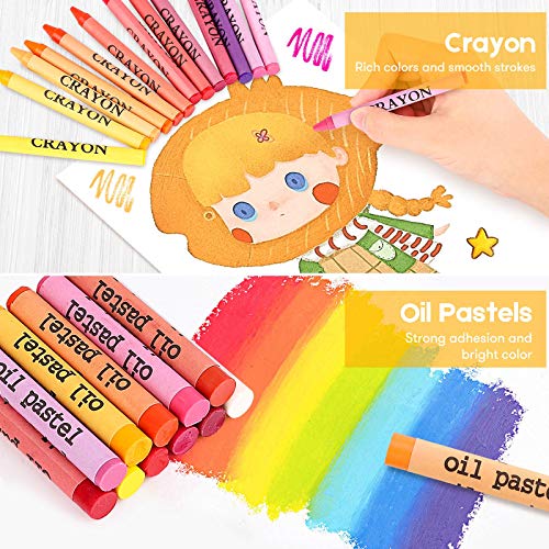 iBayam Art Kit, 251-Pack Art Supplies Drawing Kits, Arts and Crafts Gifts Box for Kids Teen Girls Boys, Art Set Case with Trifold Easel, Scratch - WoodArtSupply