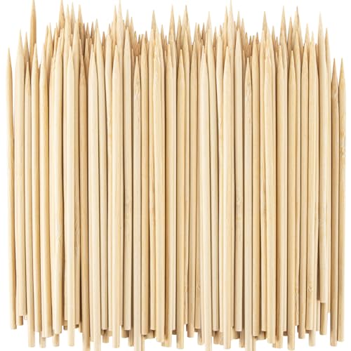 Sukh 290PCS Bamboo Sticks Bulk - Premium Natural Wooden Skewers Bamboo Skewers Wood Sticks for BBQ, Open Fire Pit, Caramel Apples, Hamburger, Fruit, Sukh