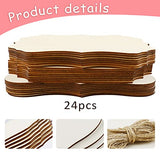 FSWCCK 24 Pieces Unfinished Hanging Wood Sign Blank with Ropes, Rectangle Blank Wood Sign Plain Hanging Craft Door Signs Wall Art Farmhouse Wooden FSWCCK