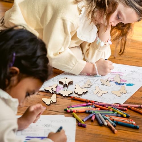 Operitacx 54 Pcs Unfinished Wooden Butterfly Wood Butterfly Shaped Cutouts Butterflies Wood Ornament Spring Wooden Craft for Painting and Spring Operitacx