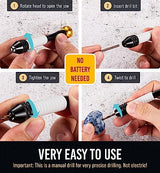 Pin Vise Small Hand Drill for Jewelry Making - Craft911 Manual Craft Drill Sharp HSS Micro Mini Twist Drill Bits Set for Resin, Rotary Tools for Craft911