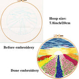 Tcbasrt 4Pack Embroidery Starters Kit with Pattern for Beginners Adults, Cross Stitch Kits Include 2 Embroidery Hoops,4 Embroidery Clothes with Tcbasrt