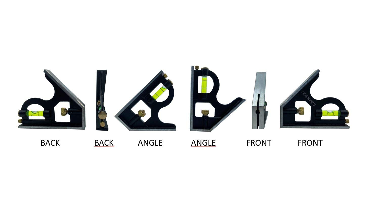 Swanson Tool Co TC134 16 inch Combo Square (Cast Zinc Body, Stainless Steel Rule, Inches/Metric Marks and Brass Bolt) Swanson Tool Co., Inc