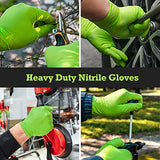 TITANflex Thor Grip Heavy Duty Green Industrial Nitrile Gloves, 8-mil, Medium, Box of 100, Latex Free, Raised Diamond Texture Grip, Powder Free, Food TITANflex