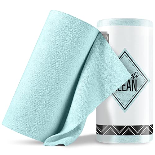 Fantasticlean Microfiber Cleaning Cloth Roll -40 Pack, Tear Away Towels, 12" x 12", Reusable and Washable Rags, for Auto, House, Shop, Garage or - WoodArtSupply