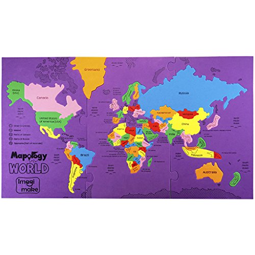 Imagimake Mapology World Map Puzzle | Educational Toys for Kids 5-7 | Puzzles for Kids Ages 4-8 | Map of The World | 6 Year Old Boy Gifts & Girl - WoodArtSupply