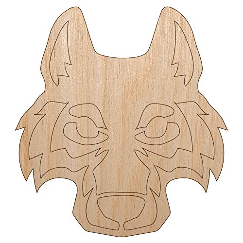 Wolf Head Unfinished Wood Shape Piece Cutout for DIY Craft Projects - 1/4 Inch Thick - 6.25 Inch Size Sniggle Sloth