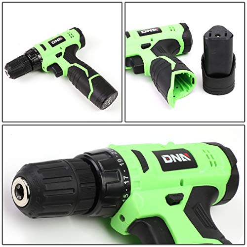 DNA MOTORING TOOLS-00018 Green 27 PCs 12V Cordless Power Drill Driver Bit Set w/Charger+Screwdrivers+Pliers Home Repair Kit, mint green DNA MOTORING