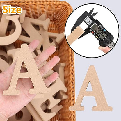 LANIAKEA 26PCS Wooden Letters 4 Inch Wooden Alphabet Letters, Unfinished Wood Letters for Crafts, Painting, Wall Decor, Letter Board, DIY
