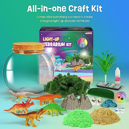 Dinosaur Gifts for Boys - Dinosaur Terrarium Kit for Kids - Birthday Gift for Boys Ages 4 5 6 7 8-12 Year Old - DIY Dinosaur Toys for Boys - Arts and