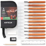Arteza Wood Carving Tools Kit, 12 Cherry Wood Carving Tools with Steel Nozzles, Craft Supplies for DIY Projects ARTEZA
