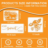 Farmhouse Stencils, Reusable Cow Pig Farm Stencils Wood Burning Country Farm Animal Paint Stencils for Painting on Wood DIY Craft Furniture Wall Sign Huahui
