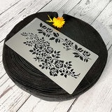 Aleks Melnyk No.269 Metal Stencil, Rose Flower Branch, Rose Vine, Swirls, Leaf Blossom, Small Stencil, 1 PC, Template for Wood Burning, Engraving, Aleks Melnyk