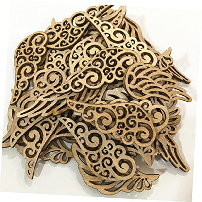 Abaodam 160 Pcs Unfinished Wooden Patches Round Wooden Discs DIY Unfinished Wood Unfinished Wood Patch Jewelry Mini Christmas Tree Topper Wooden Chip