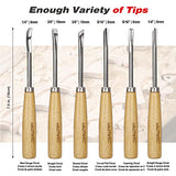 HAUTMEC Wood Carving Tools Set of 6, Wood Gouge Tools Set, Fishtail Gouges to Reach into Tight Spaces for Hobbyists or Professionals HT0236-WW HAUTMEC