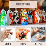 AEVVV Blank Nesting Doll Keychain 5 pcs - DIY Key Ring Blank Doll for Craft - Paint Your Own Matryoshka Key Chain - Russian Nesting Dolls to Paint AEVVV