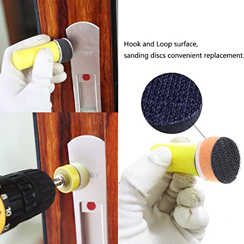 160Pcs 1inch Sanding Discs Hook and Loop 60 to 10000 Wet Dry Sandpaper with 1/8" Shank Backing Pad,Hand Sanding Block,Sponges Polishing Pads and CTPICXM