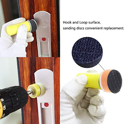 160Pcs 1inch Sanding Discs Hook and Loop 60 to 10000 Wet Dry Sandpaper with 1/8" Shank Backing Pad,Hand Sanding Block,Sponges Polishing Pads and