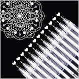 Dyvicl White Gel Pens, 0.8 mm Fine Pens Gel Ink Pens for Black Paper Drawing, Sketching, Illustration, Adult Coloring, Journaling, Set of 12 Dyvicl