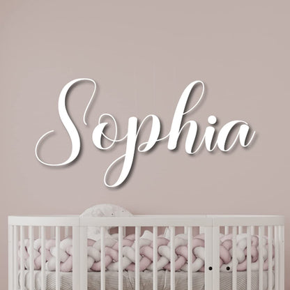 Wooden Name Sign 8-35" Wide Personalized Letters for Nursery Art Wall Room Decor Baby Shower Gift Family Name Sign Nameplate Wood Plaque - WoodArtSupply