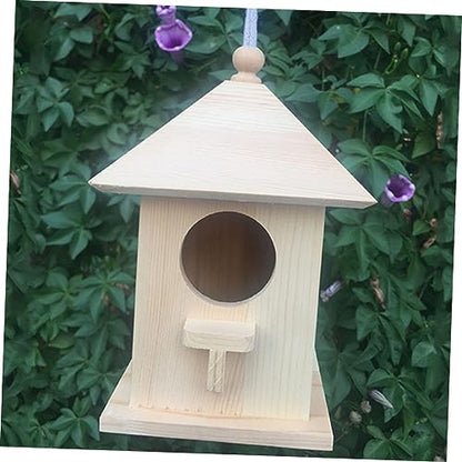 Yardwe 1pc Bird Houses for Outside DIY Kits Bird House Craft Mini Bird Hanging Birdhouse Crafts Kit Wooden Garden Decoration Bird House for Outside