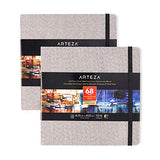 Arteza Watercolor Sketchbooks, 8.25x8.25-inch, 2-Pack, 68 Sheets, Gray Art Journal, Hardcover 110lb Paper Book, Watercolor Sketchbook for Use as ARTEZA