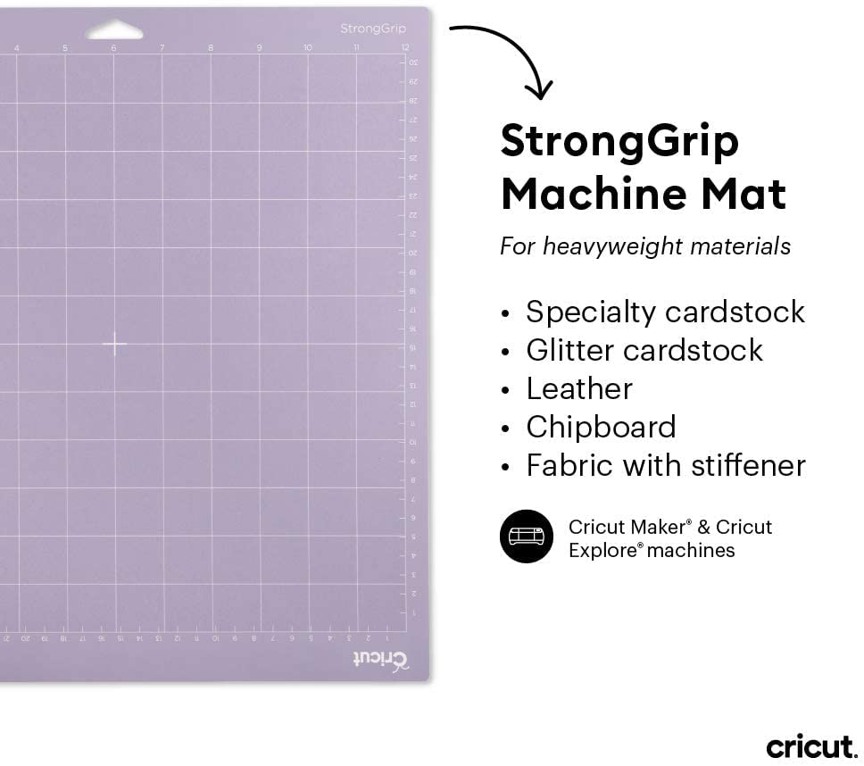 Cricut StrongGrip Cricut Cutting Mat 12in x 24in, Craft Cutting Mat for Maker & Explore, Use with Heavyweight Materials - Specialty Cardstock & More, Cricut