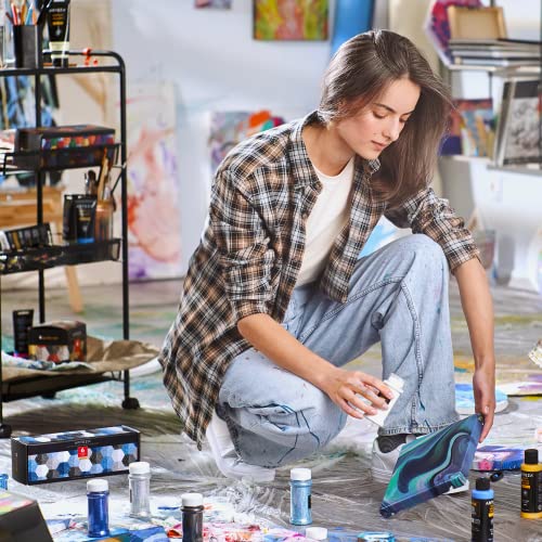 Arteza Fine Glitter Set, 6 x 2-oz Bottles, Ocean-Toned Glitter for Resin, Glue, Acrylic Paint, Arts and Crafts Supplies for Creating DIY Projects and ARTEZA