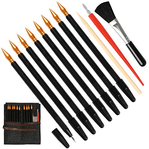 YOTINO 14 Pcs Scratch Art Tools Set, Scratch Sketch Art Painting with Bamboo Sticks Scraper Scratch Pen, Black Brush, Engraving Art Set for Adult YOTINO