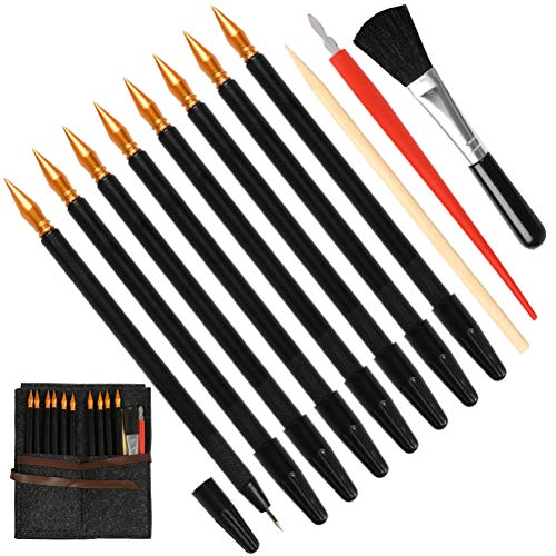 YOTINO 14 Pcs Scratch Art Tools Set, Scratch Sketch Art Painting with Bamboo Sticks Scraper Scratch Pen, Black Brush, Engraving Art Set for Adult - WoodArtSupply