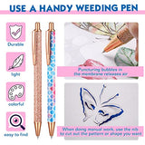 4 Pcs Weeding Tools for Vinyl, 2 Pcs Air Release Pen Glitter Craft Vinyl Weeding Pen Point Retractable Pin Pen with 2 Pcs Felt Squeegees Vinyl Spakon