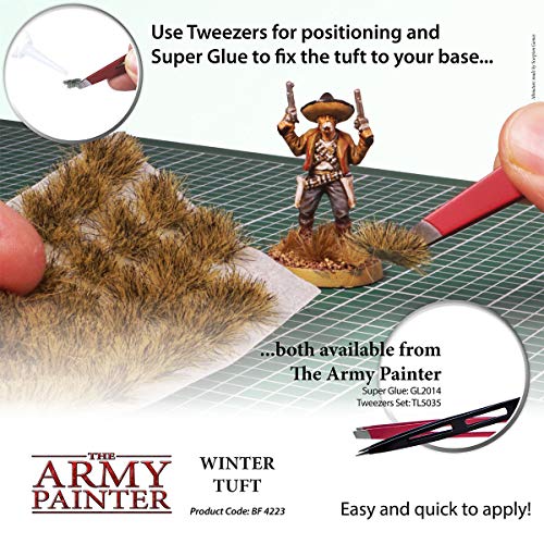 The Army Painter Tufts - Battlefield Tufts: Winter Tuft, 77 Pcs, 3 Sizes -Terrain Model Kit for Miniature Bases & Model Grass Tufts -Diorama Supplies - WoodArtSupply