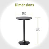 Pearington Santina 2 Pack Round Bar and Pub Table, Black Pearington