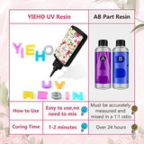 YIEHO UV Resin -Upgraded Crystal Clear Hard UV Curing Epoxy Resin Starter Supplies for Craft Jewelry Making 100g with Gloves YIEHO