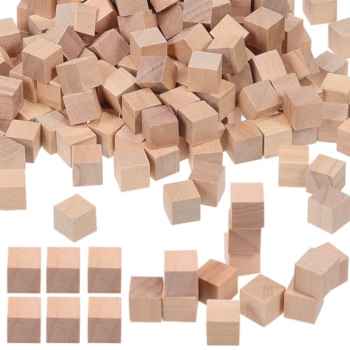 Operitacx 400pcs Wooden Blocks for Crafts, 0.39in Unfinished Wood Cubes Blocks,Blocks for Crafts, Small Wood Blocks for Stamp, Paint, Decorate, DIY - WoodArtSupply