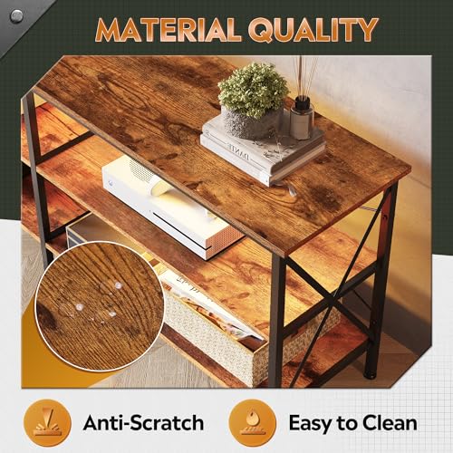 WLIVE TV Stand for 65 70 inch TV with LED Lights, Gaming Entertainment Center with Storage, Industrial TV Console for Living Room, Long 63" LED TV WLIVE