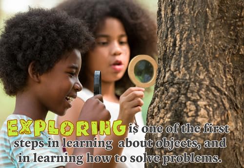 Wood Magnifying Glass for Kids - Wooden Montessori Learning Adventure Toy - Learn and Explore - Wooden Magnifier Hero Brands