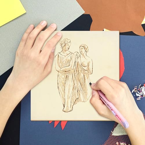 Fireboomoon 6 Pack Square Wood Panels,Unfinished Blank Wooden Canvas Cradled Painting Panel Boards for Craft,Drawing,Painting,Pouring,Wood Burning(8" FIREBOOMOON