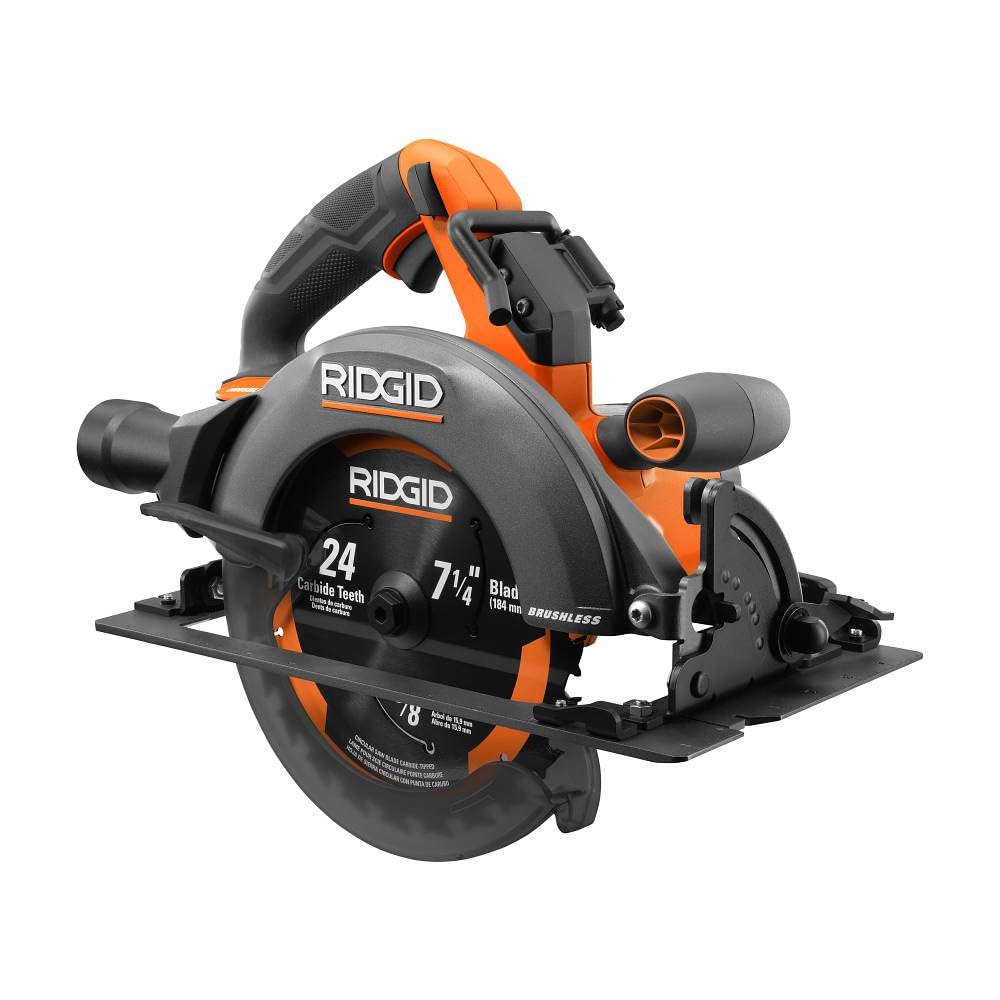 RIDGID 18V Brushless Cordless 7-1/4 in. Circular Saw Kit with MAX Output Battery and Charger - R8657KN - Bulk Packaged RIDGID