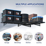 FLEXIMOUNTS 2-Pack 2x4ft Corner Wall Shelving Garage Storage Rack, 24-inch-by-48-inch Floating Shelves, Black FLEXIMOUNTS